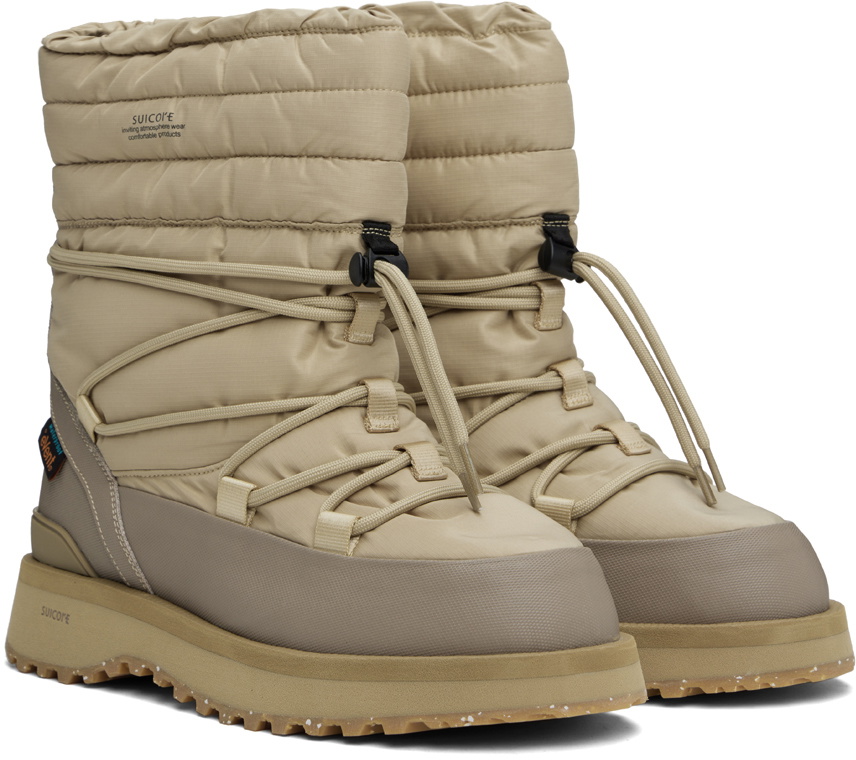 SUICOKE Beige BOWER-TRevab-HI-LACE Boots