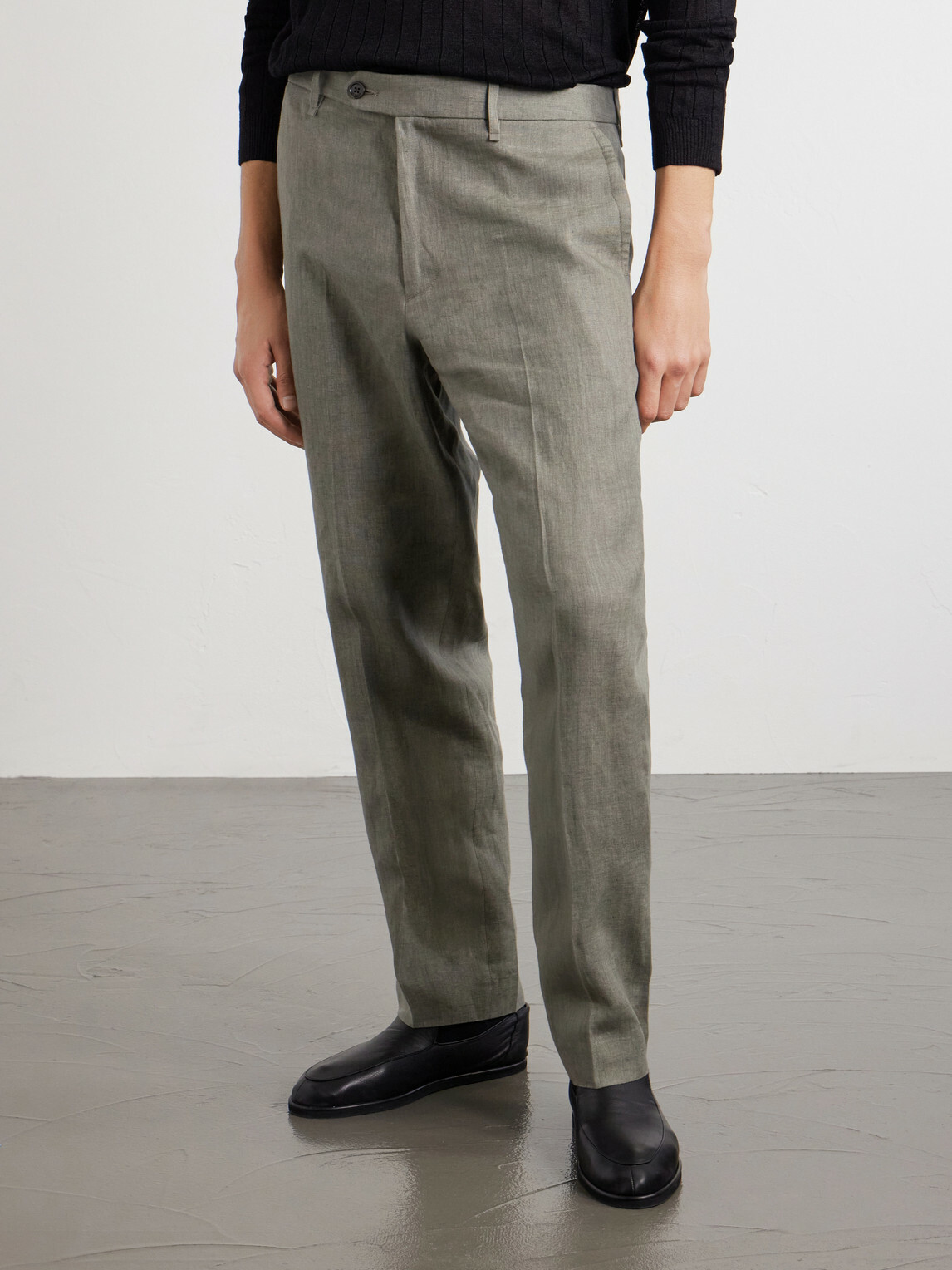 Rag & Bone - Evan Straight-Leg Pleated Linen Trousers - Gray