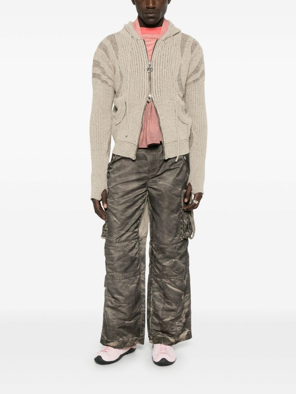 Charlie Constantinou ニットパーカー Charlie Constantinou Plated Zip Hooded Sweater Charlie Constantinou