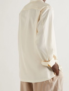 UMIT BENAN B - Camp-Collar Silk-Satin Shirt - Neutrals