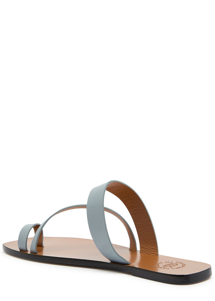 Atp Atelier Saletto Leather Sliders Light Grey