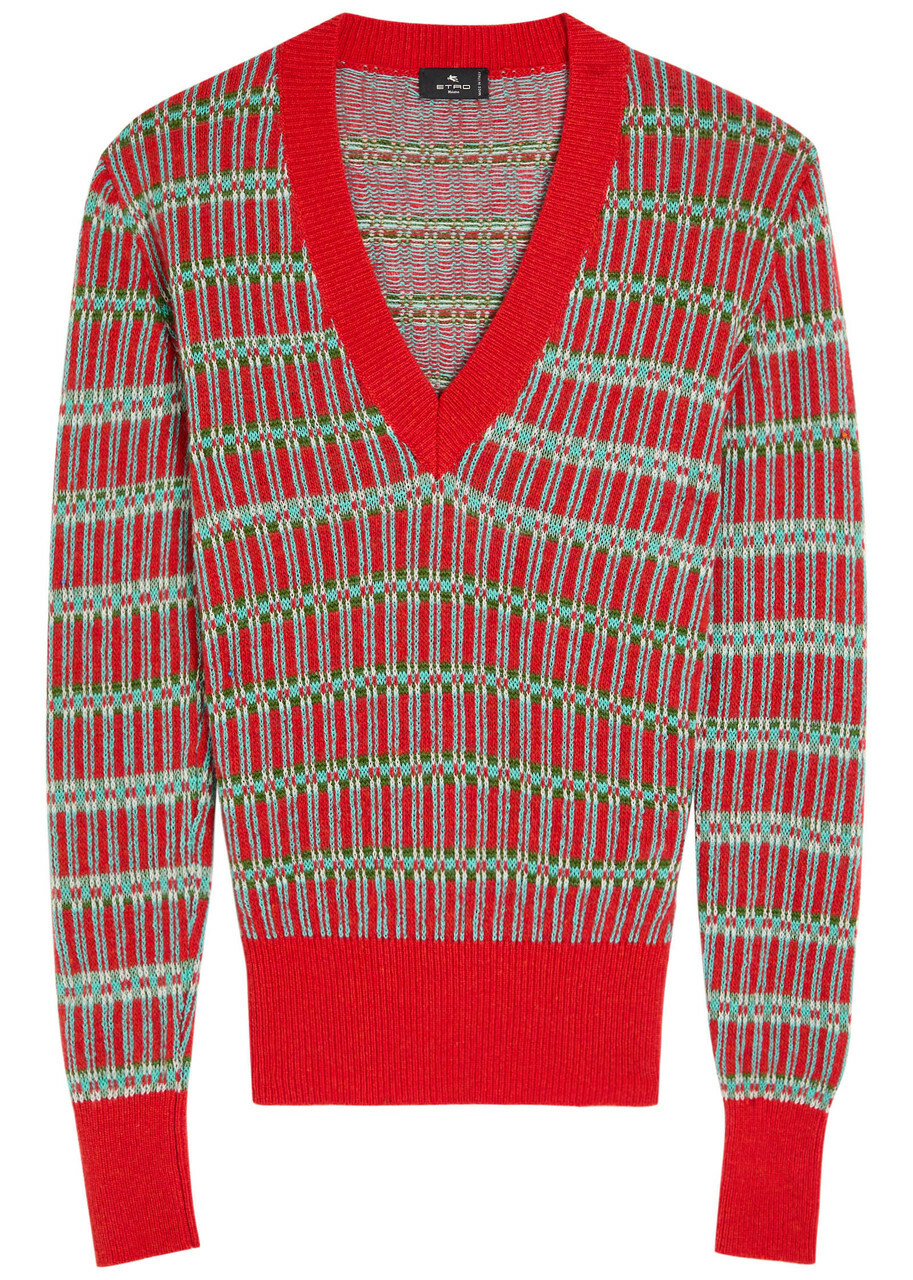 Etro Striped Knit Jumper Red