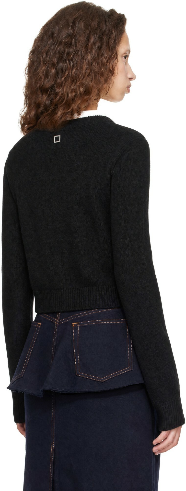 WOOYOUNGMI Black Open Fur Cardigan