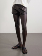 TOM FORD - Slim-Fit Leather Shorts - Black