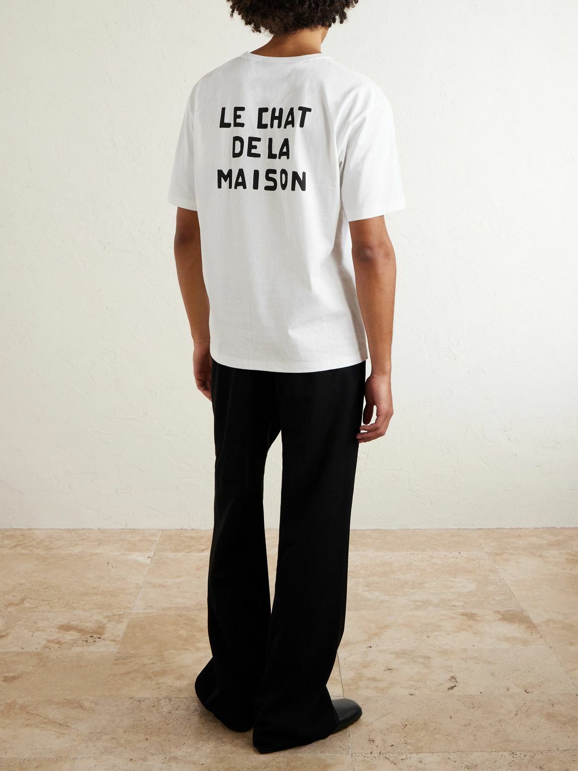 Valentino Garavani - Le Chat De La Maison Printed Cotton-Jersey T-Shirt - Neutrals