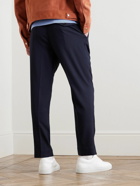 Mr P. - Tapered Pleated Woven Trousers - Blue