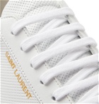 SAINT LAURENT - Andy Snake Effect-Trimmed Perforated Leather Sneakers - White