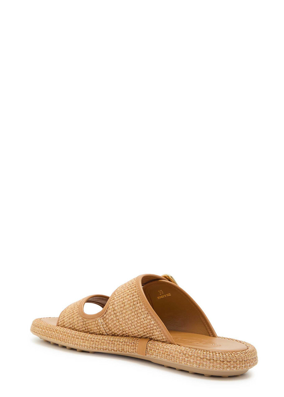 Tods Sandalo Leather-trim Raffia Sandals Brown