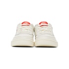Reebok Classics Off-White and Red Club C 85 Sneakers