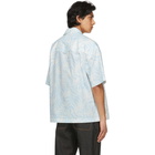 Jacquemus White and Blue Printed La Chemise Novi Short Sleeve Shirt