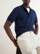 TOM FORD - Slim-Fit Lyocell and Cotton-Blend Piqué Polo Shirt - Blue