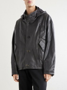 Enfants Riches Déprimés - Malcom Leather Hooded Jacket - Black