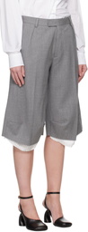 ALAINPAUL Gray Knee Tailored Shorts
