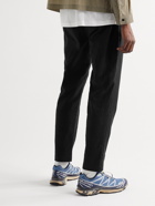 Folk - Tapered Crinkled Linen and Cotton-Blend Trousers - Black