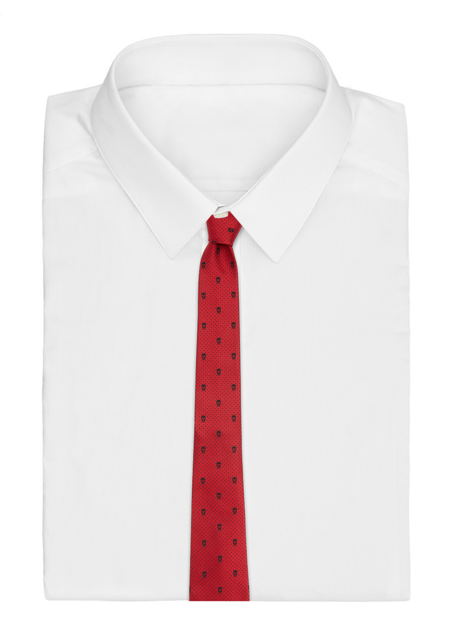 Alexander mcqueen スカル総柄ピンドットネクタイ Alexander McQueen skull-motif Tie | Black | FARFETCH