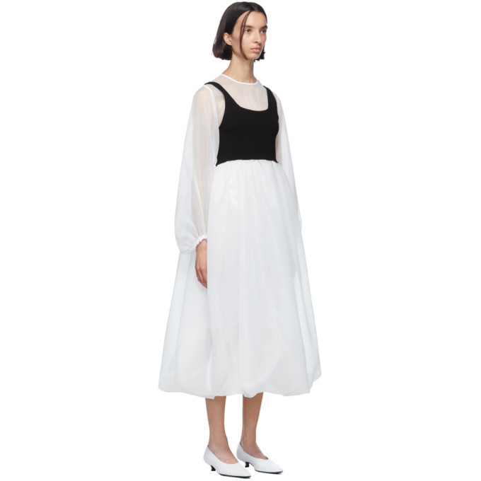 Enfold White Organdie Layered Dress