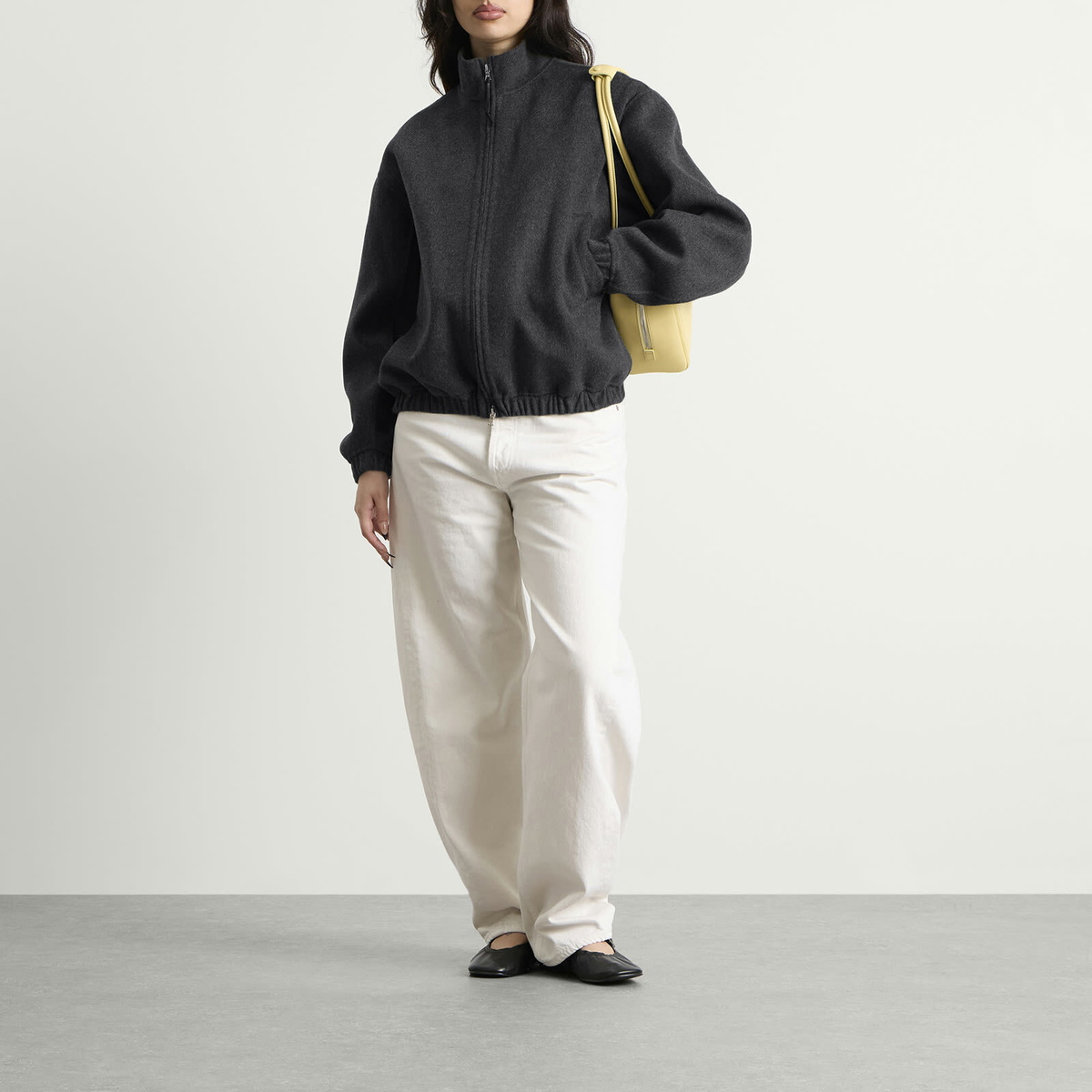 Nothing Written Women's Plaza Zip Blouson in Dark Gray