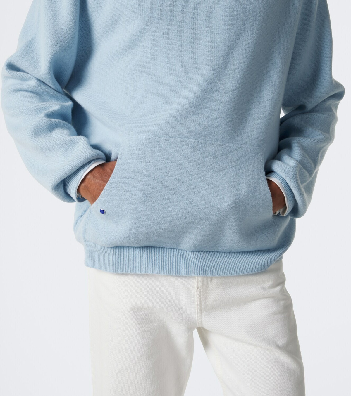 God's True Cashmere Cashmere hoodie with lapis lazuli