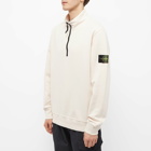 Stone Island Men's Brushed Cotton Fleece Half Zip Sweat in Light Pink