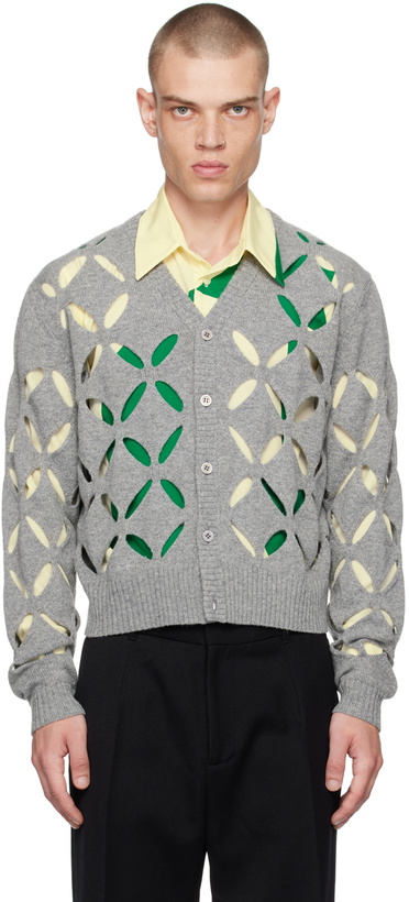 Stefan Cooke Wool Layered Knit Cardigan