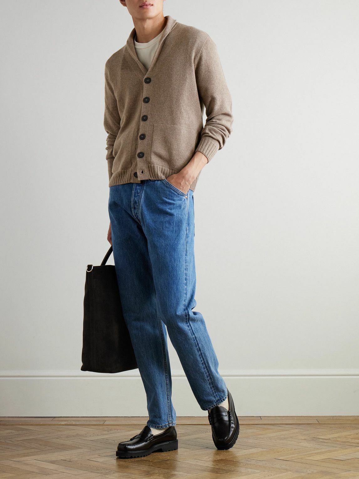 John Smedley - Rockford Shawl-Collar Recycled-Cashmere and Merino Wool-Blend Cardigan - Brown