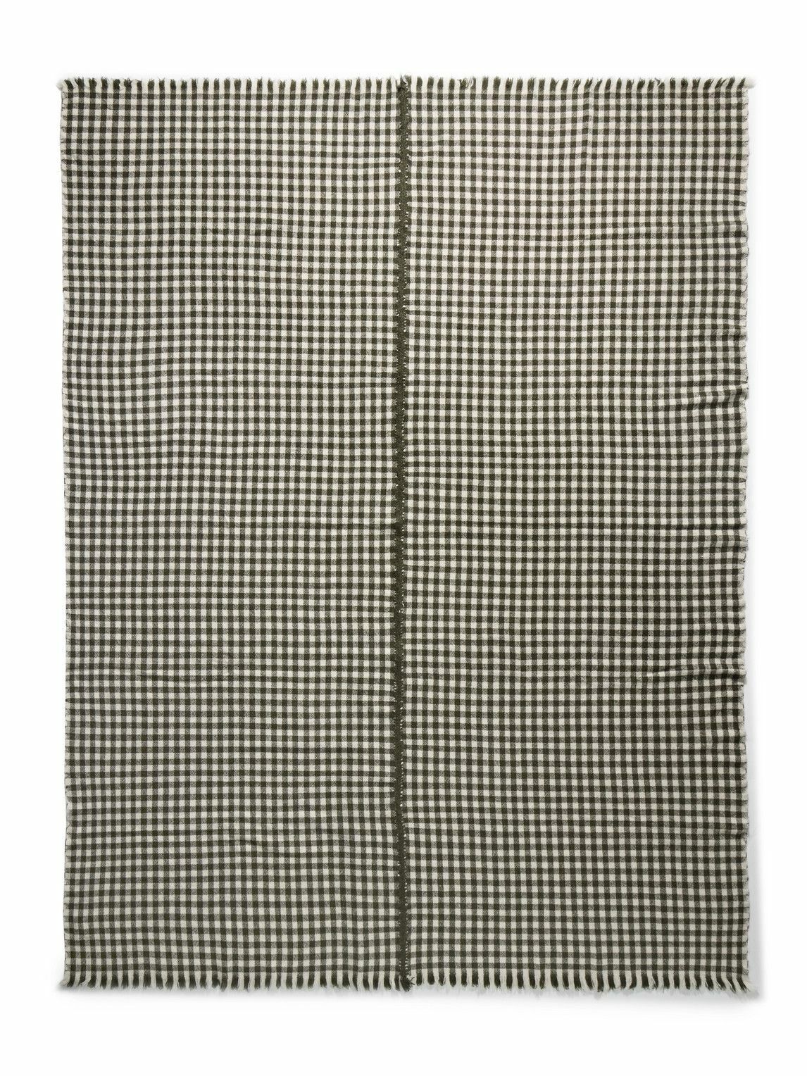 The Elder Statesman - Cigar Fringed Gingham Cashmere Throw