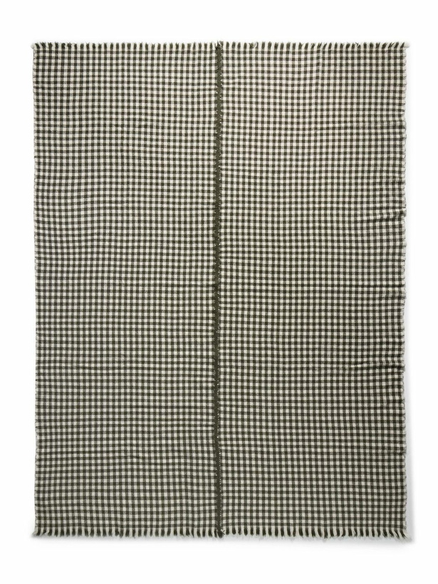 Photo: The Elder Statesman - Cigar Fringed Gingham Cashmere Throw