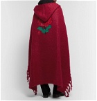 Undercover - Embellished Wool Hooded Cape - Burgundy