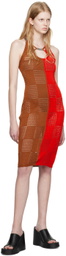 Andersson Bell Red & Brown Keira Midi Dress
