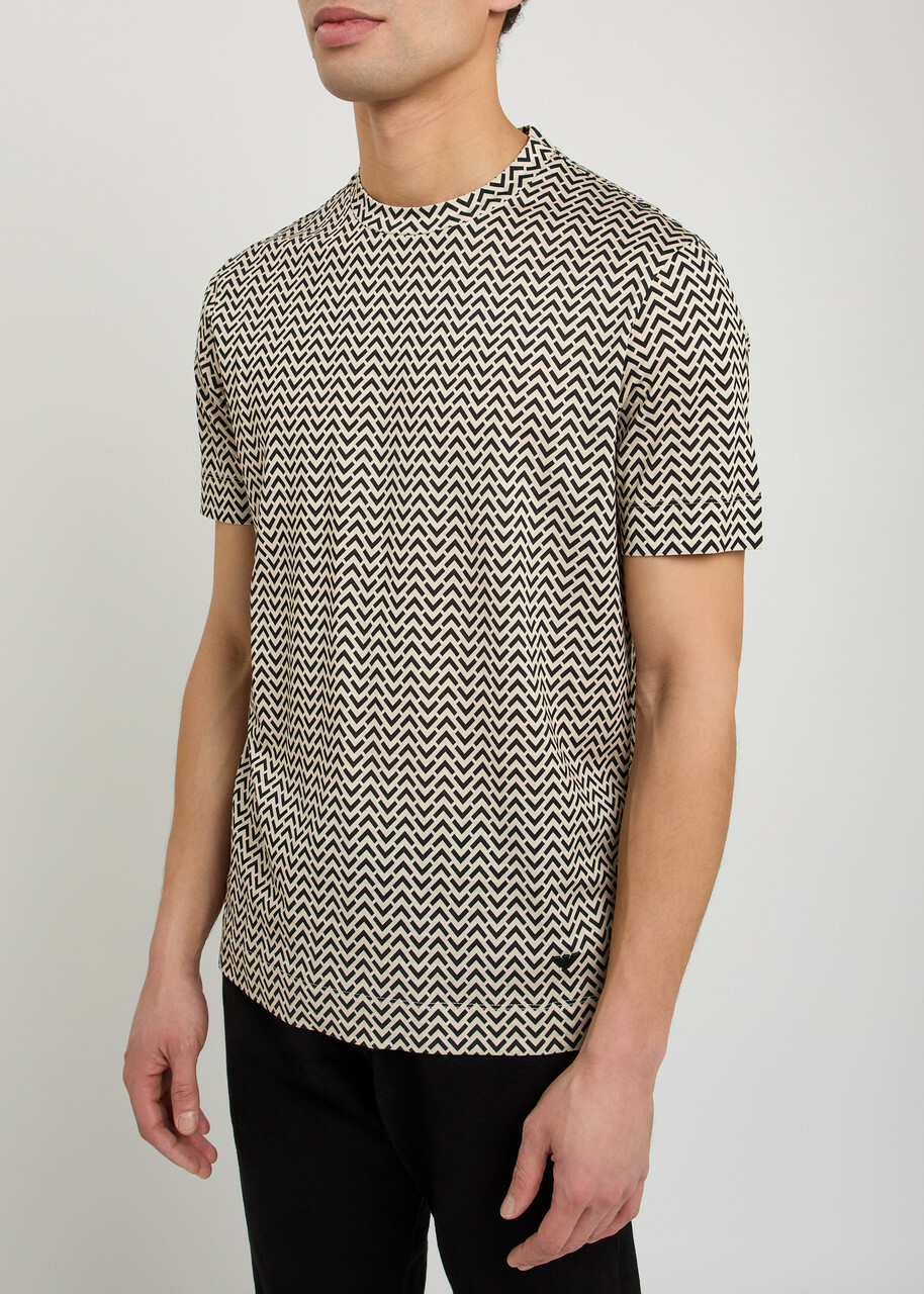 Emporio Armani Patterned Jersey T-shirt Black