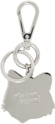 Maison Kitsuné Silver & Khaki Bold Fox Head Keychain