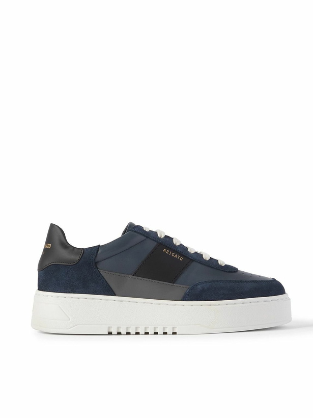 Photo: Axel Arigato - Orbit Vintage Suede-Trimmed Leather Sneakers - Blue