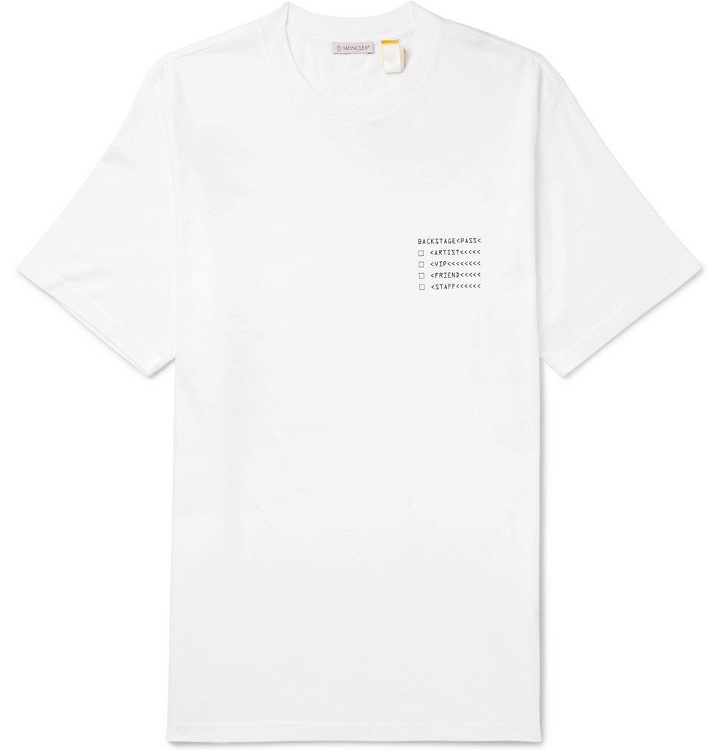 Photo: Moncler Genius - 7 Moncler Fragment Printed Cotton-Jersey T-Shirt - Men - White
