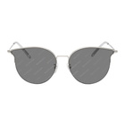 Balenciaga Silver Invisible Logo Round Sunglasses