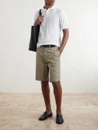 De Petrillo - Straight-Leg Cotton-Blend Twill Shorts - Neutrals