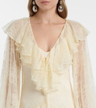 De La Vali Esen ruffled lace maxi dress