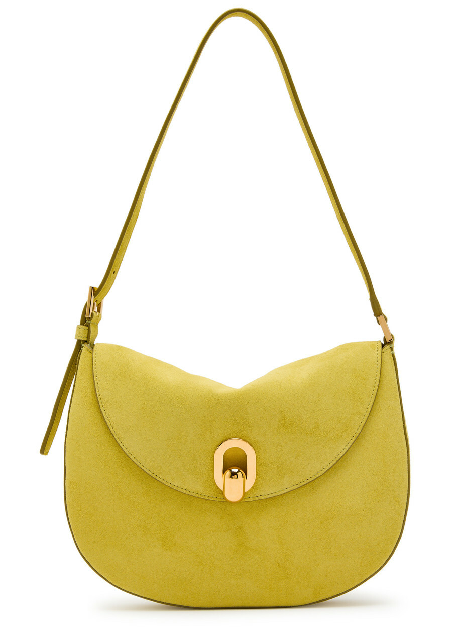 Savette Tondo Small Suede Shoulder bag - Yellow - One Size