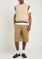 Ami Paris Logo-appliquéd Wool-blend Vest Cream
