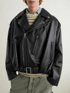 LOEWE - Belted Padded Leather Jacket - Black