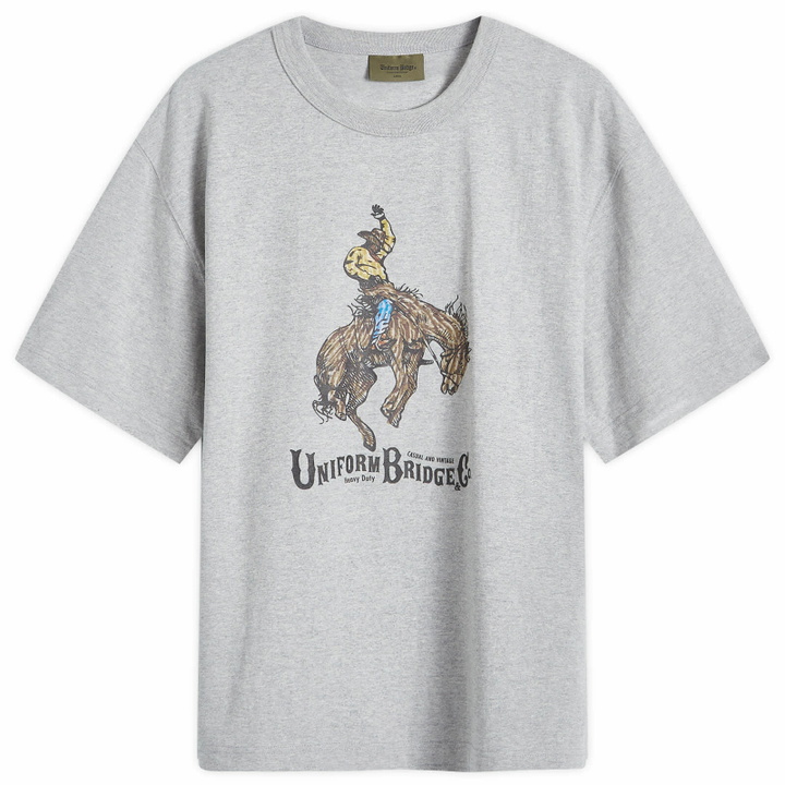 Photo: Uniform Bridge Men's Cowboy T-Shirt in Grey Melange