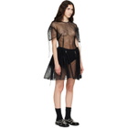Simone Rocha Black Puff Sleeve Cord Hip Minidress