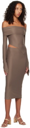 BINYA SSENSE Exclusive Brown Raices Midi Skirt