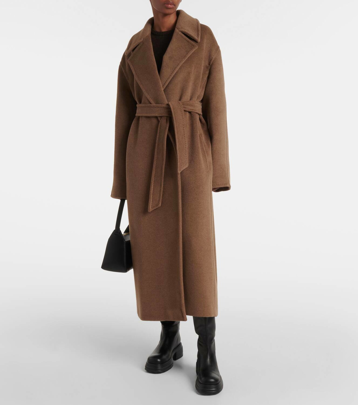 ジャケット Max Mara Wrap coat in brown cashmere Max Mara Wrap Coat, Size 6 US