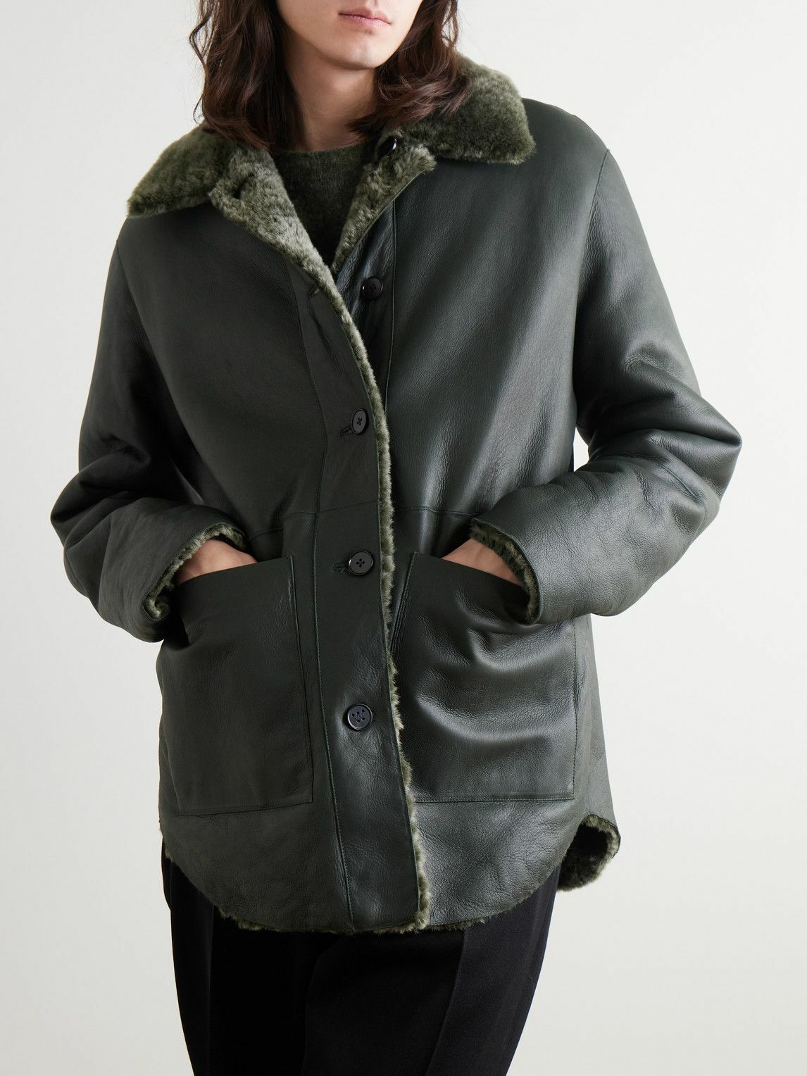 Jil Sander - Reversible Shearling Jacket - Green Jil Sander