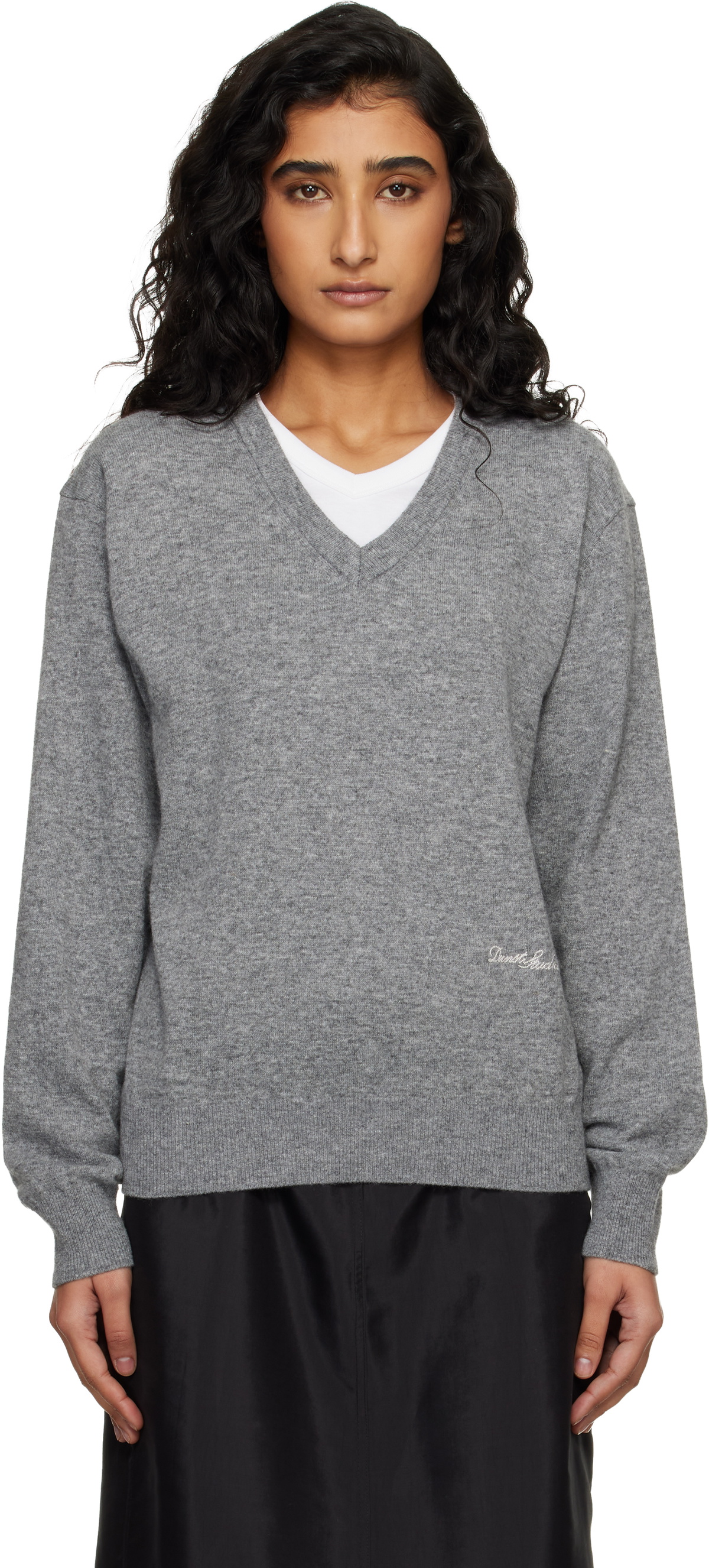 Dunst Gray Soft V-Neck Sweater