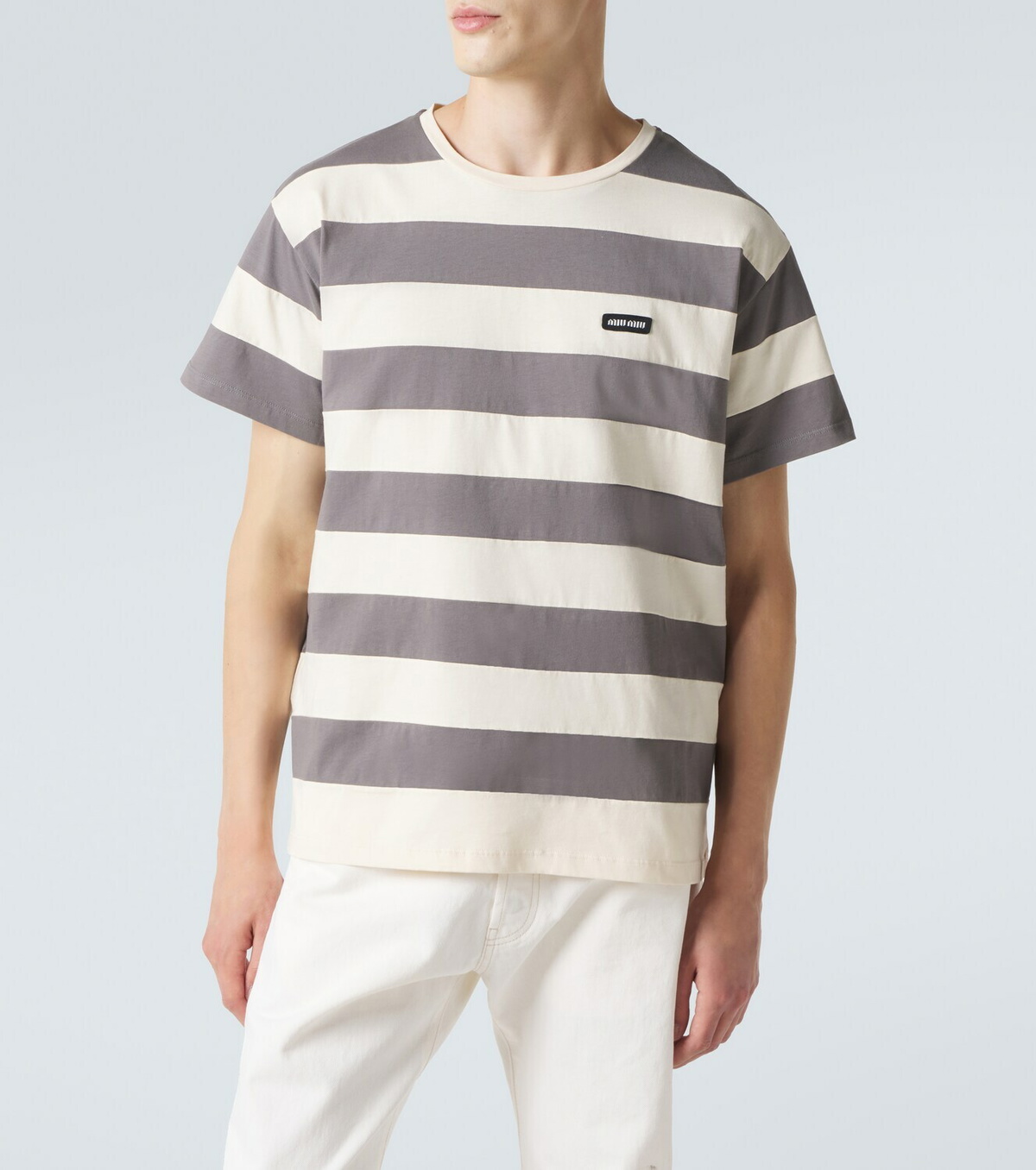 Miu Miu Striped cotton jersey T-shirt
