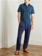 Faherty - Tropical Printed Cotton-Poplin Shirt - Blue