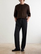 Saman Amel - Straight-Leg Silk Trousers - Black
