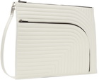 Rick Owens White Quilted Leather Messenger Bag