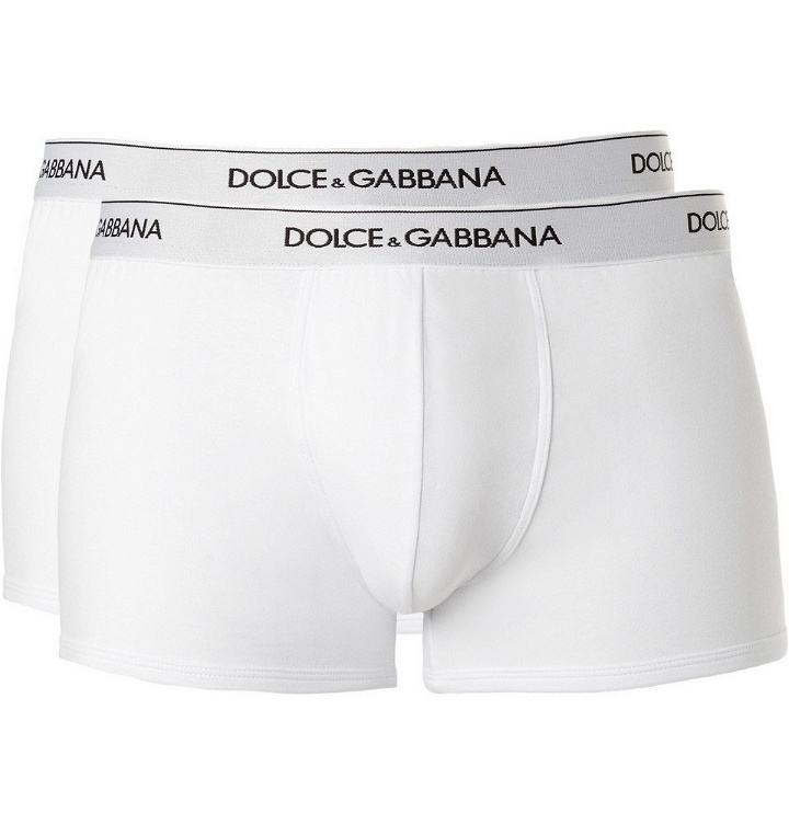 Photo: Dolce & Gabbana - Two-Pack Stretch-Cotton Boxer Briefs - Men - White
